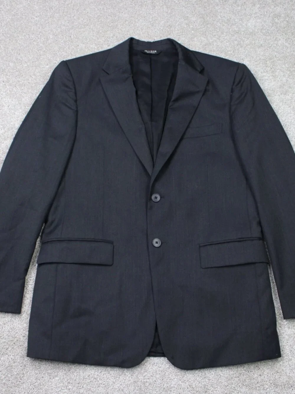 Jos A. Bank Blazer Mens 39 Regular Black 100% Wool 2 Button Double Vent Jacket